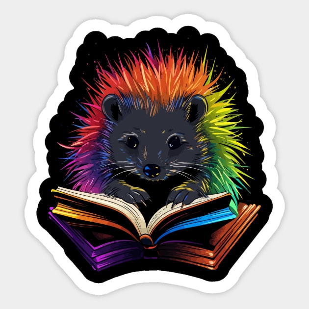 Porcupine Reads Book Sticker by JH Mart